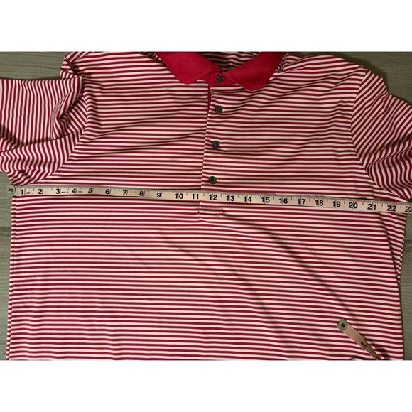 Greyson Men's L Red White Striped‎ Polo Shirt Golf Casual Short Sleeve Resort - Picture 5 of 6